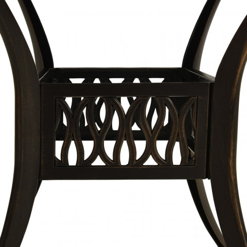 Table de jardin bronze 90x90x74 cm aluminium coulé