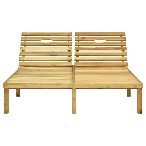 Chaise longue double bois de pin imprégné de vert
