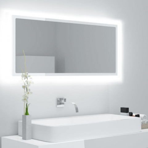 Miroir à led de bain 100x8,5x37 cm aggloméré - Couleur au choix