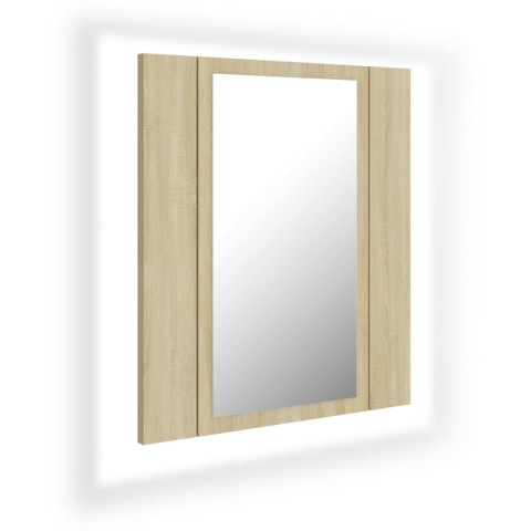 Armoire à miroir à led de bain 40 x 12 x 45 acrylique beige helloshop26 02_0006746