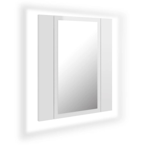 Armoire à miroir de bain 40 x 12 x 45 cm à led blanc brillant acrylique helloshop26 02_0006690