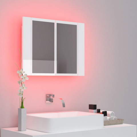Armoire à miroir de bain à led 60x12x45 cm - Couleur au choix