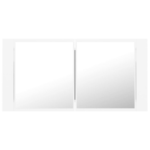 Armoire salle de bain à miroir led blanc 90 x 12 x 45 cm acrylique helloshop26 02_0006652
