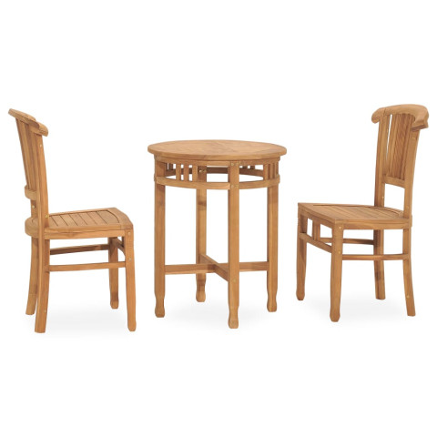 Ensemble de salle à manger de jardin 3 pcs bois de teck solide