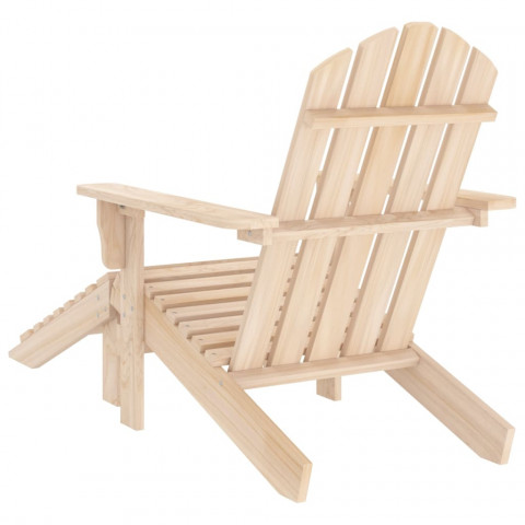 Chaise de jardin adirondack avec pouf bois de sapin - Couleur au choix