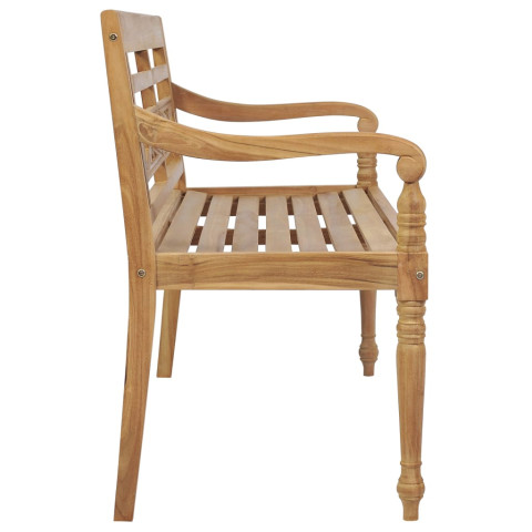 Banc de jardin meuble de patio d'extérieur terrasse avec coussin 120 x 51,5 x 84 cm bois de teck - Couleur au choix 