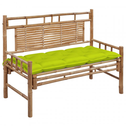 Banc de jardin avec coussin 120 cm bambou