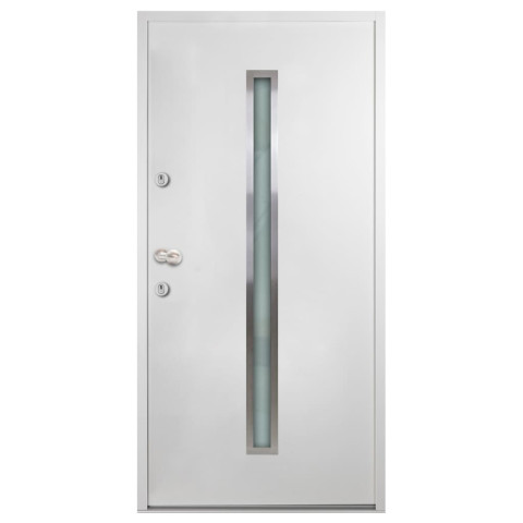 Porte d'entrée aluminium blanc 110x207,5 cm