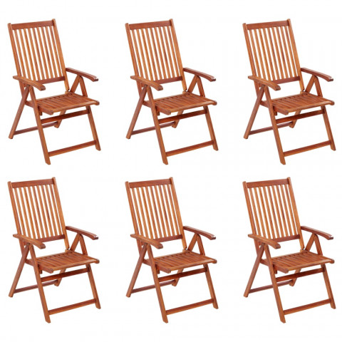 Chaises pliables de jardin 6 pcs bois d'acacia solide