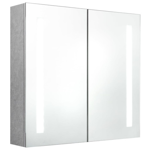 Armoire de salle de bain à miroir led 62 x 14 x 60 cm mdf gris helloshop26 02_0006606