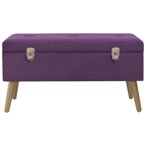 Banc avec compartiment de rangement 80 cm velours - Couleur au choix