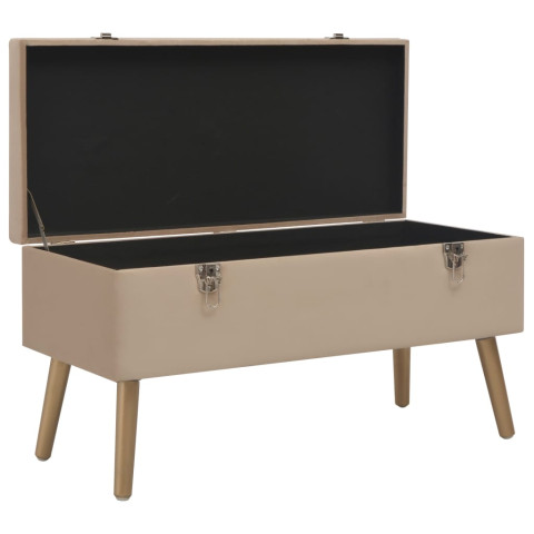 Banc avec compartiment de rangement 80 cm velours - Couleur au choix