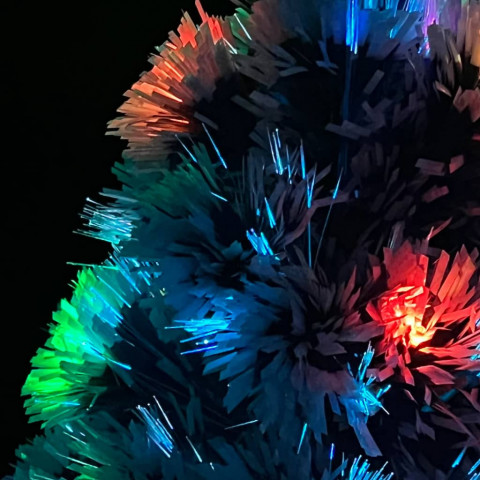  Sapin de Noël artificiel LED Blanc et bleu 64 cm Fibre optique