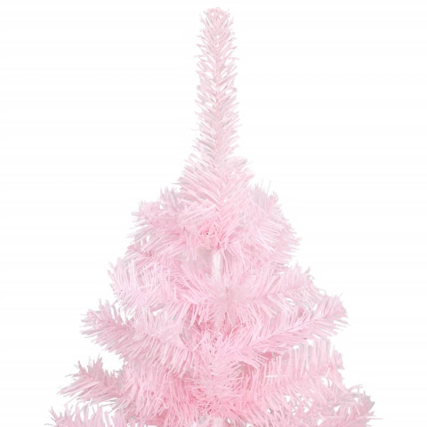 Sapin de noël artificiel avec support rose 120 cm pvc