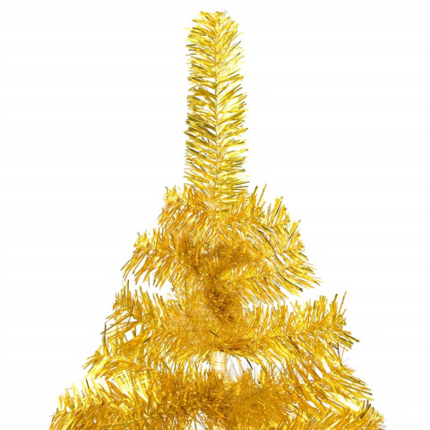 Sapin de noël artificiel avec support doré 240 cm pet