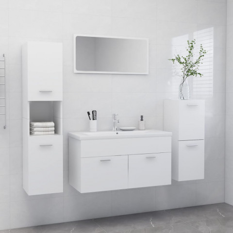 Ensemble de meubles de salle de bain blanc aggloméré