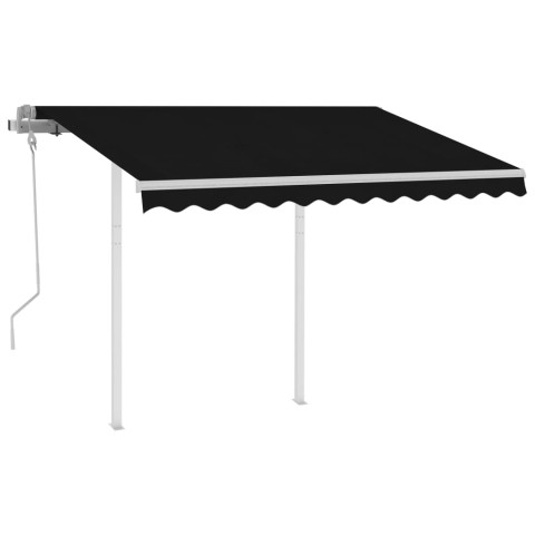 Auvent manuel rétractable avec poteaux 3x2,5 m anthracite