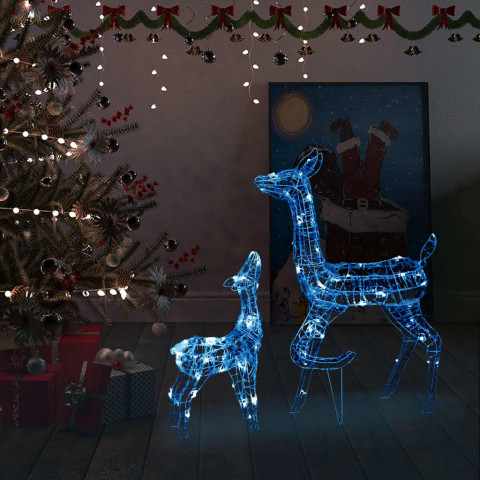 Famille de rennes de décoration acrylique 160 led - Couleur de l'éclairage au choix
