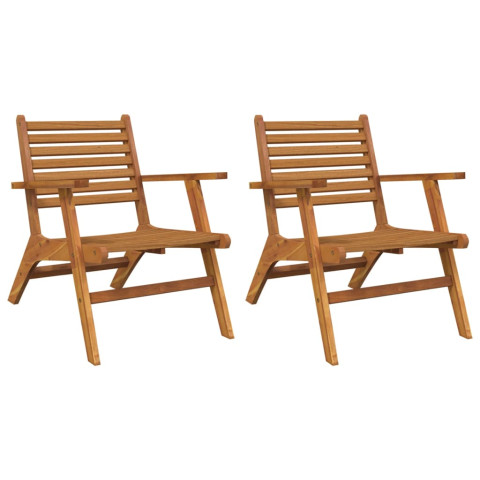 Chaises de jardin 2 pcs bois d'acacia solide