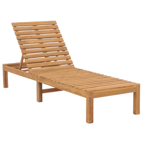 Lot de 2 transats chaise longue bain de soleil lit de jardin terrasse meuble d'extérieur bois de teck solide helloshop26 02_0012142