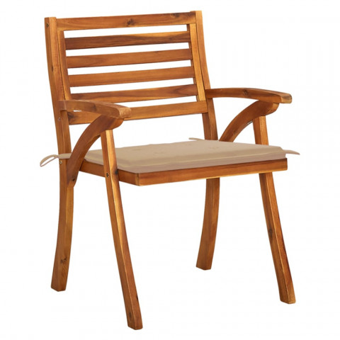 Chaises de jardin avec coussins 4 pcs bois de teck solide - Couleur du coussin au choix