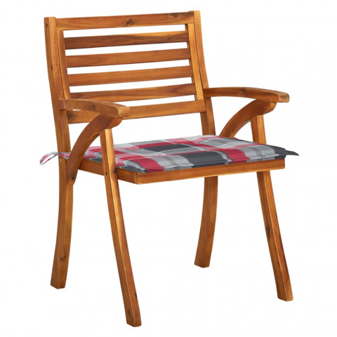 Chaises de jardin avec coussins 4 pcs bois de teck solide - Couleur du coussin au choix