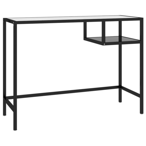 Bureau d'ordinateur noir 100x36x74 cm verre