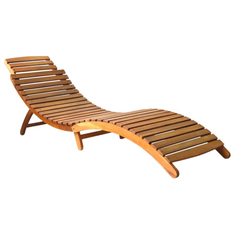 Lot de 2 transats chaise longue bain de soleil lit de jardin terrasse meuble d'extérieur avec coussins bois d'acacia solide helloshop26 02_0012056