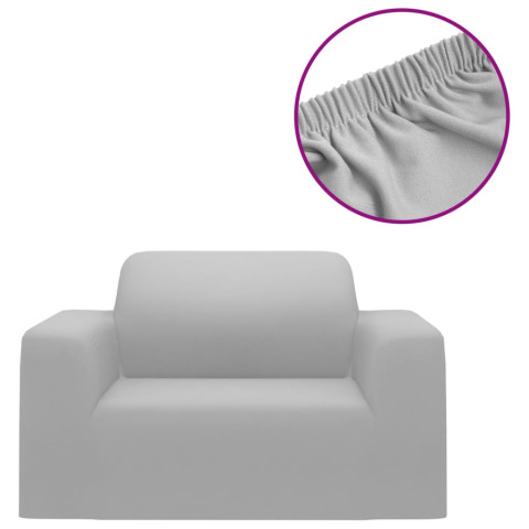 Housse extensible de canapé gris jersey de polyester
