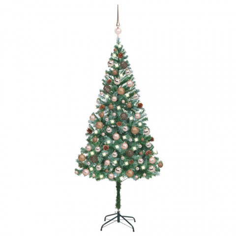  Arbre de Noël artificiel LED et boules et pommes de pin 180 cm