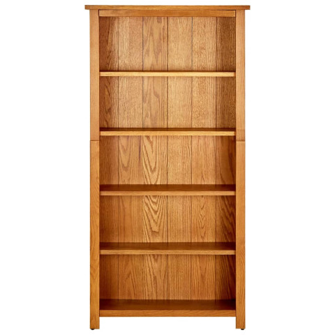 Bibliothèque à 5 étagères 70x22x140 cm bois de chêne massif