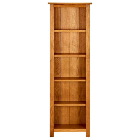 Bibliothèque à 5 étagères 45x22x140 cm bois de chêne massif