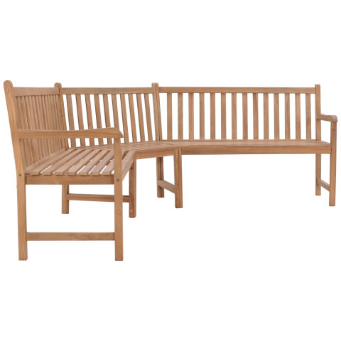 Banc d'angle de jardin 185x185x90 cm bois de teck solide