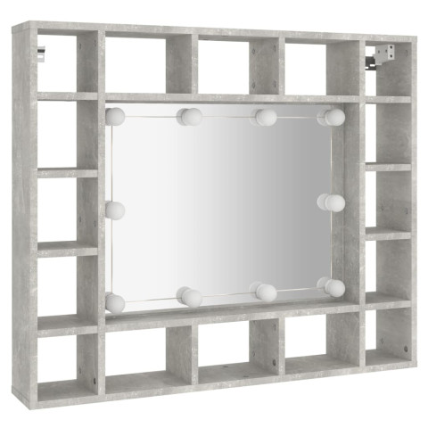 Armoire de miroir avec led 91 x 15 x 76,5 cm gris helloshop26 02_0006543