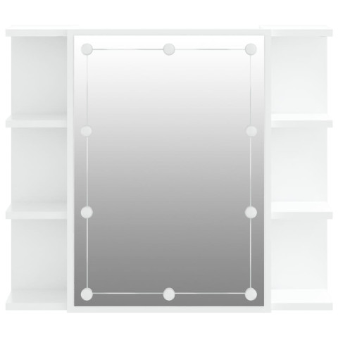 Armoire à miroir avec led 70 x 16,5 x 60 cm blanc helloshop26 02_0006655