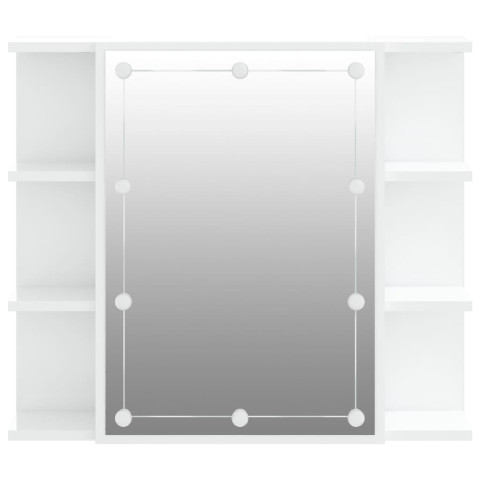 Armoire à miroir avec led 70 x 16,5 x 60 cm blanc brillant helloshop26 02_0006658