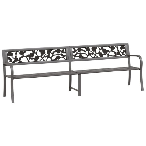 Banc double de jardin 246 cm gris acier