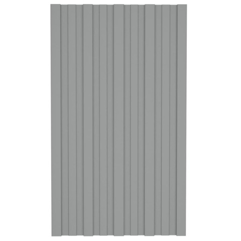 Panneaux de toiture 36 pcs acier galvanisé gris 80x45 cm