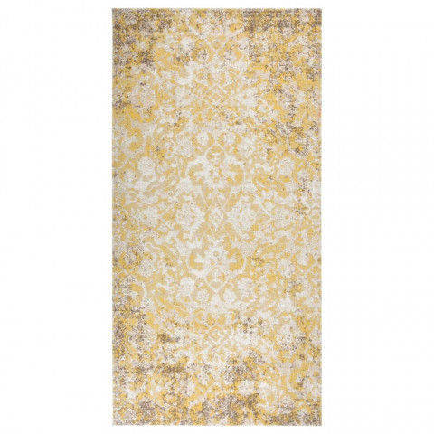 Tapis à tissage plat d'extérieur 100x200 cm jaune