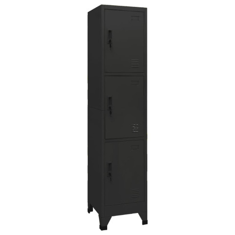  Armoire à casiers Noir 38x45x180 cm Acier