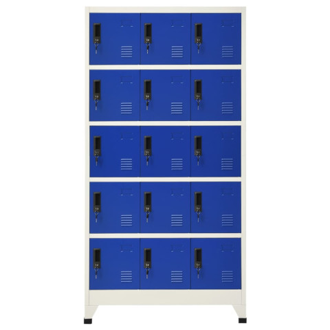 Armoire à casiers gris et bleu 90x40x180 cm acier