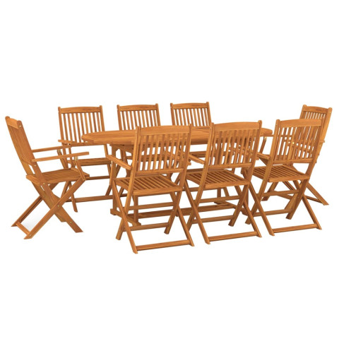 Ensemble à manger de jardin 9 pcs bois d'acacia massif