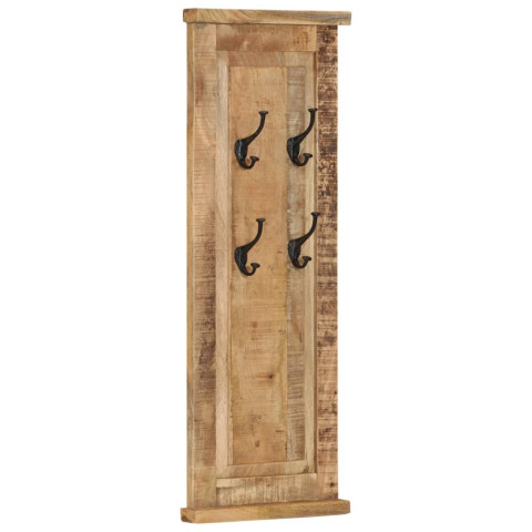 Porte-manteaux 2 pcs bois massif de manguier 38x100 cm