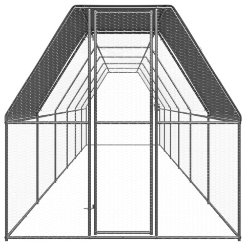 Poulailler d'extérieur 2x12x2 m acier galvanisé