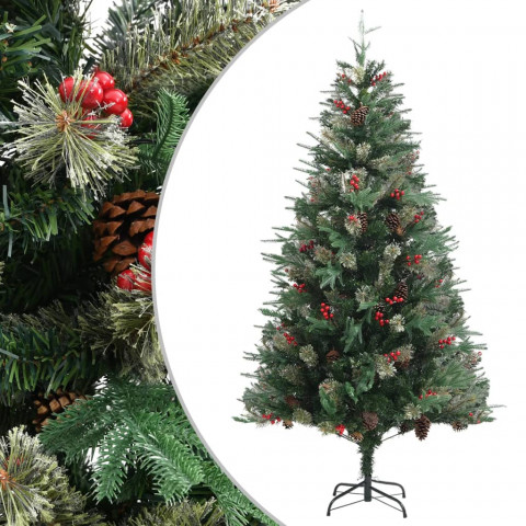 Sapin de noël avec pommes de pin vert 195 cm pvc et pe