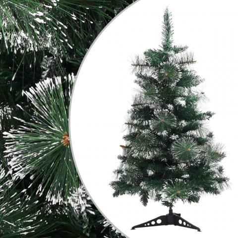 Sapin de noël artificiel avec support vert et blanc 60 cm pvc