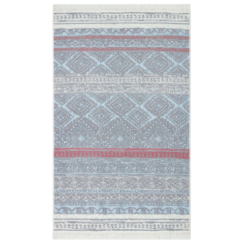 Tapis rose et aqua 160x230 cm coton