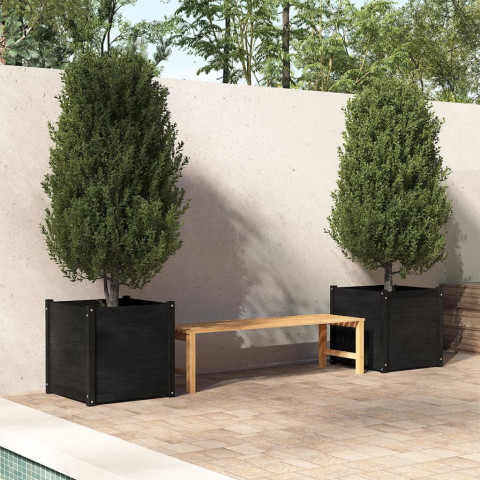 Jardinières 2 pcs 60x60x60 cm bois de pin massif - Couleur au choix