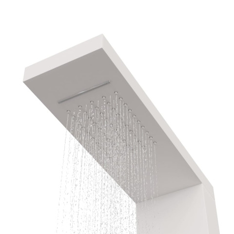 Système de panneau de douche aluminium plastique salle de bain intérieur 114 cm blanc 