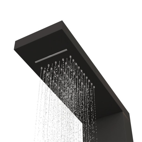 Système de panneau de douche système de panneau de salle de bain douche mitigeur pluie jet de bain maison intérieur aluminium noir 